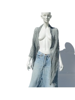 grey Handmade knit shawl