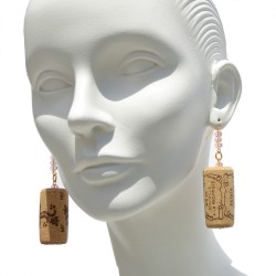 Earrings in recycled cork...